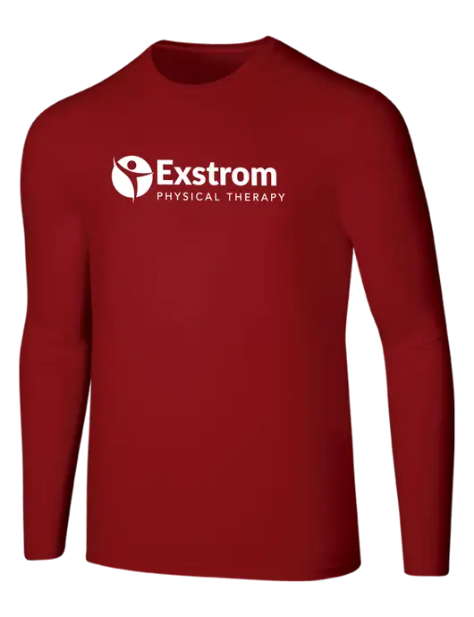 Seriously Soft Red Long Sleeve T-Shirt w/Exstrom Logo