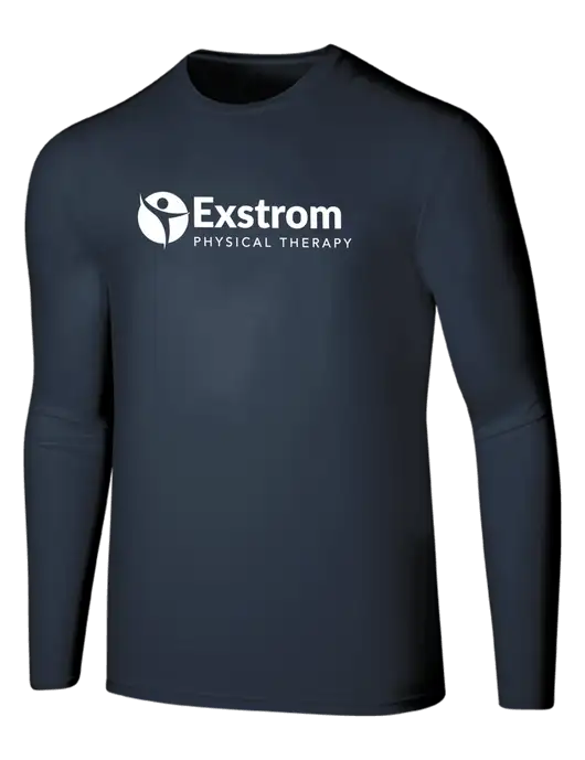 Seriously Soft Navy Long Sleeve T-Shirt w/Exstrom Logo