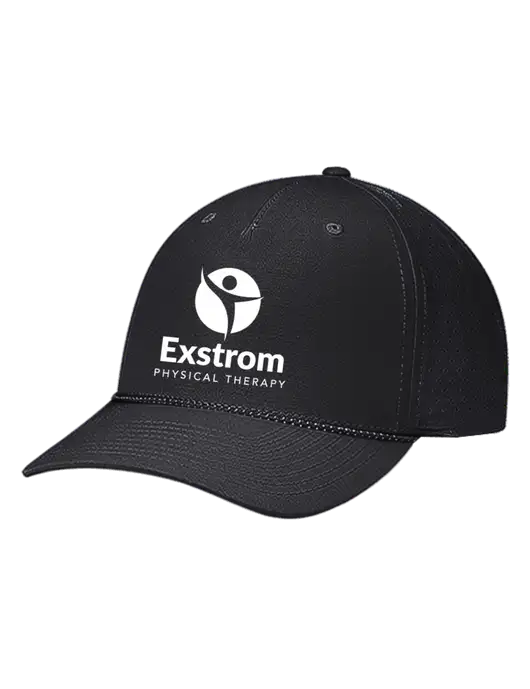 Richardson Laser Perf Performance Black/Black-Grey Rope Cap w/Exstrom Logo