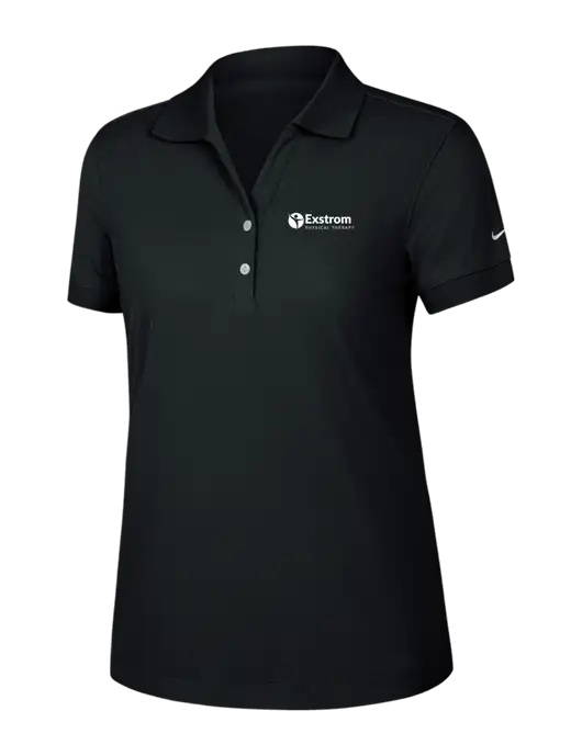 Nike Womens Dri-FIT Classic Black Polo w/Exstrom Logo