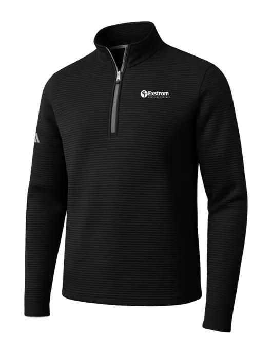 Adidas Black Spacer Quarter-Zip Pullover w/Exstrom Logo