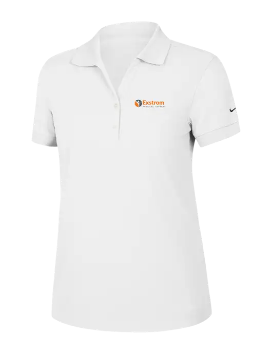 Nike Womens Dri-FIT Classic White Polo w/Exstrom Logo