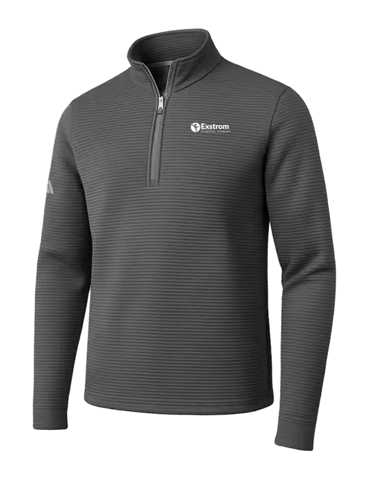 Adidas Medium Grey Spacer Quarter-Zip Pullover w/Exstrom Logo