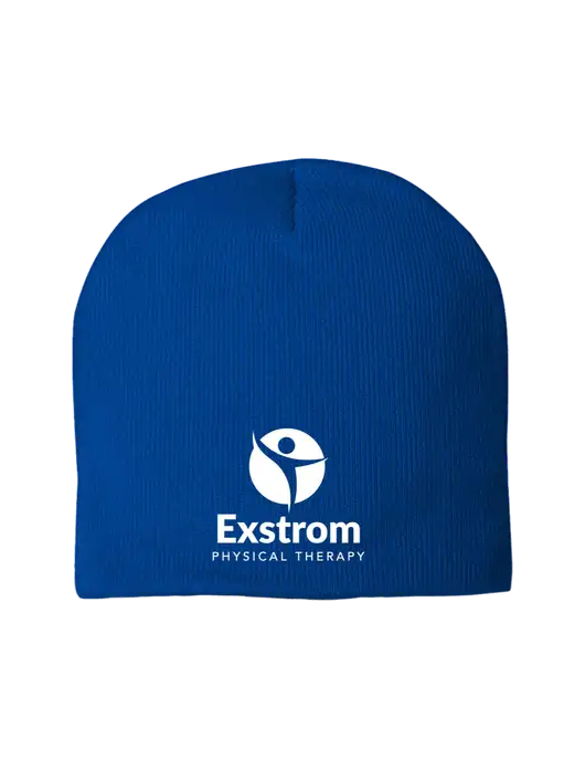 Solid Royal Element Knit Beanie w/Exstrom Logo