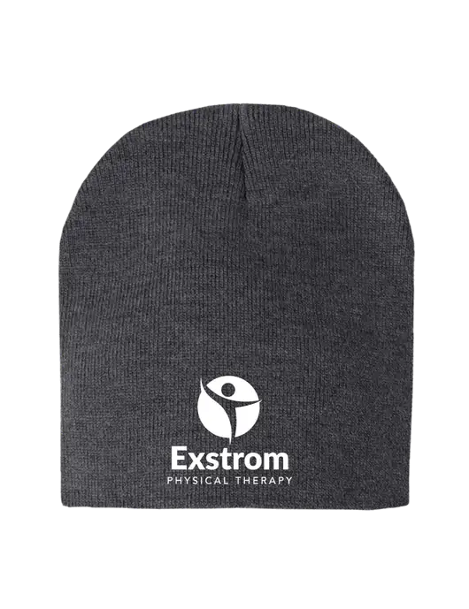 Charcoal Heather Element Knit Beanie w/Exstrom Logo