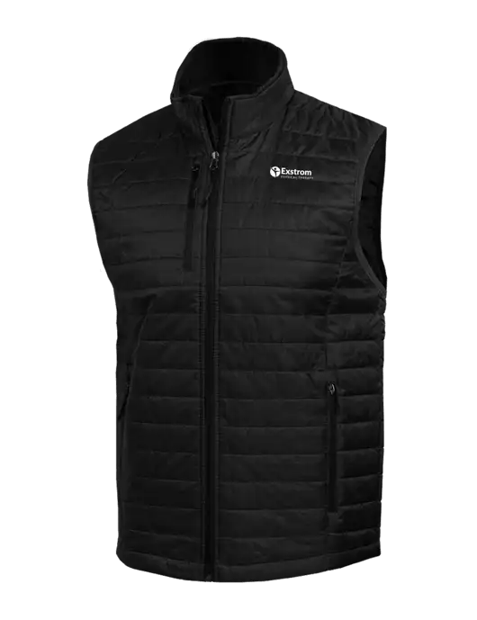 Packable Black Puffy Vest w/Exstrom Logo