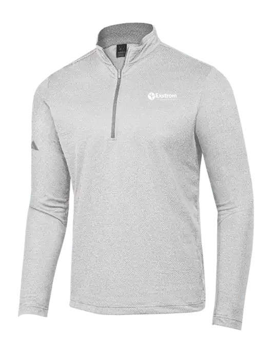 Adidas Light Grey Heather Space Dyed Quarter-Zip Pullover w/Exstrom Logo