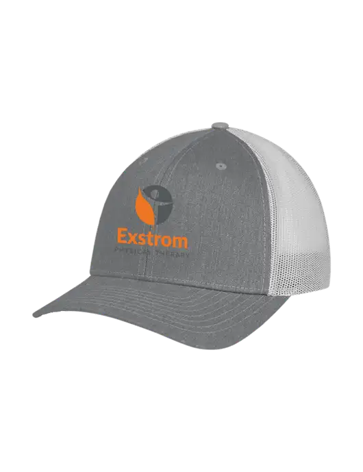 Richardson Adjustable Snapback Original 112 Trucker Cap Heather Grey w/Light Grey Mesh w/Exstrom Logo