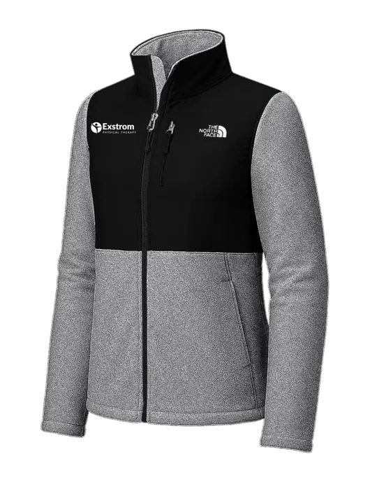 The North Face Womens Dark Medium Grey Heather/Black Highest Peak Full-Zip Fleece Jacket w/Exstrom Logo