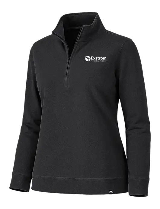 TravisMathew Womens Coveside Black 1/2 Zip w/Exstrom Logo