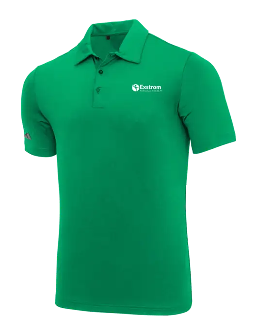 Adidas Medium Green Ultimate Solid Polo w/Exstrom Logo