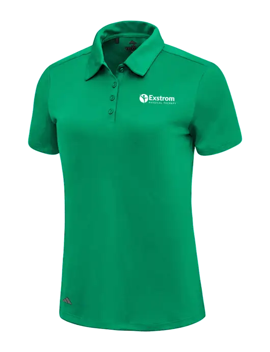 Adidas Medium Green Womens Ultimate Solid Polo w/Exstrom Logo