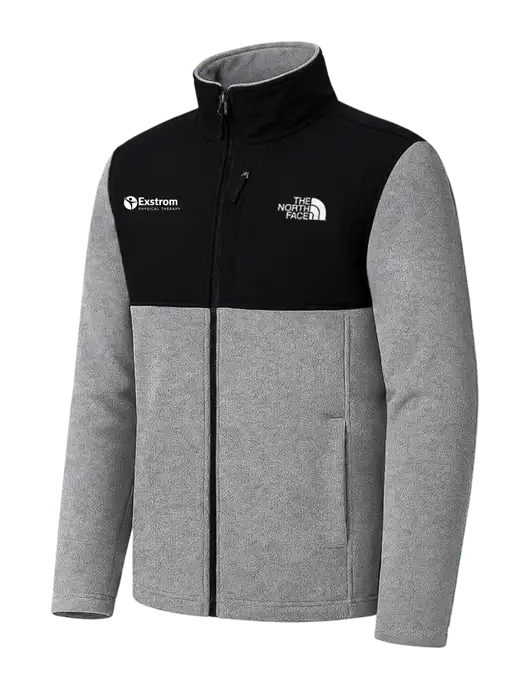 The North Face Medium Grey Heather/Black Highest Peak Full-Zip Fleece Jacket w/Exstrom Logo