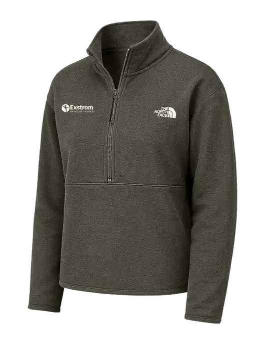 The North Face Womens Dark Olive Double-Knit 1/2-Zip Fleece w/Exstrom Logo