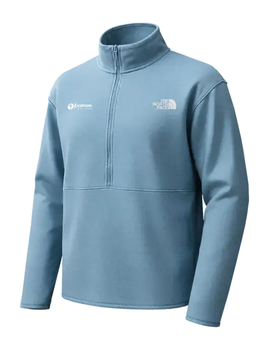 The North Face Light Blue Double-Knit 1/2-Zip Fleece w/Exstrom Logo