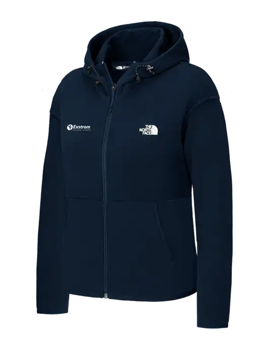The North Face Womens Dark Navy Double-Knit Full-Zip Hoodie w/Exstrom Logo