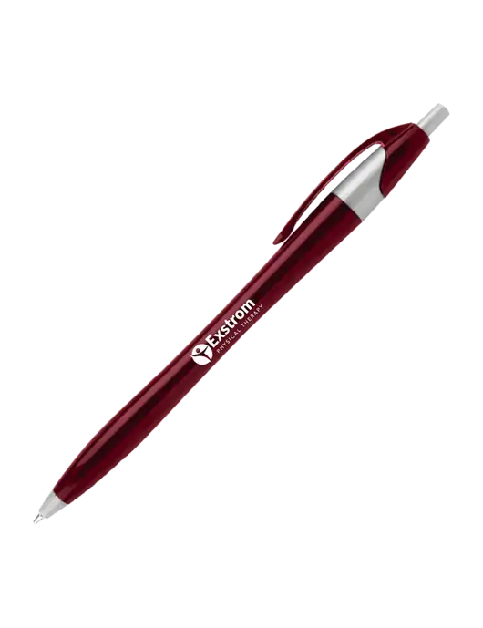 Novella Maroon/Silver Corporate Pen - Blue Ink w/Exstrom Logo