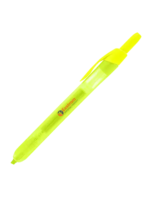 Yellow Retractable Highlighter w/Exstrom Logo